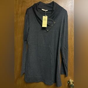 Miusey Dark Gray long Sleeve Tunic NWT